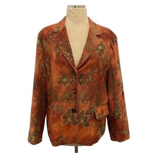 Bohemian Jacket Blazer Floral Printed Size Large